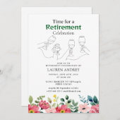 Elegant Retirement Celebration Invitation Kaart (Voorkant / Achterkant)