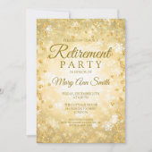 Elegant Retirement Gold Glitter Winter Wonder Kaart (Voorkant)