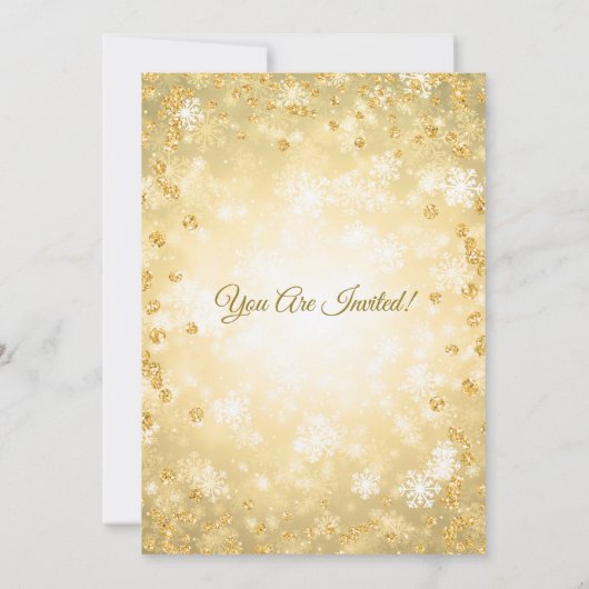 Elegant Retirement Gold Glitter Winter Wonder Kaart (Achterkant)