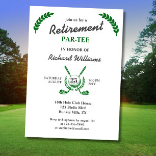 Elegant Retirement Golf Club krans thema feest Kaart