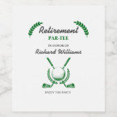 Elegant Retirement Golf Club krans thema feest Wijn Etiket (Enkel label)