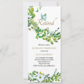 Elegant RETIREMENT Invitaties Botanische Floral Kaart (Voorkant)