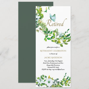 Elegant RETIREMENT Invitaties Botanische Floral Kaart