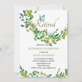 Elegant RETIREMENT Invitations Botanische Greenery Kaart