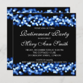 Elegant Retirement Party Blue Hollywood Glam Kaart (Voorkant / Achterkant)
