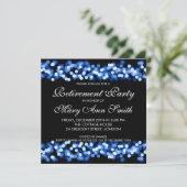 Elegant Retirement Party Blue Hollywood Glam Kaart (Staand voorkant)