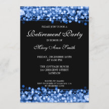Elegant Retirement Party Blue Sparkles