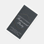 Elegant Retirement Party Customized Black Gold Servet (Hoek)