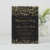 Elegant Retirement Party Gold Foil Confetti Kaart (Staand voorkant)