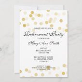 Elegant retirement Party Gold Foil Glitter Lights Kaart (Voorkant)