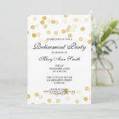 Elegant retirement Party Gold Foil Glitter Lights Kaart (Staand voorkant)