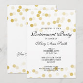 Elegant retirement Party Gold Foil Glitter Lights Kaart (Voorkant / Achterkant)