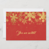 Elegant Retirement Party Gold Foil Snowflakes Red Kaart (Achterkant)