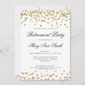Elegant Retirement Party Gold Glitter Confetti Kaart (Voorkant)