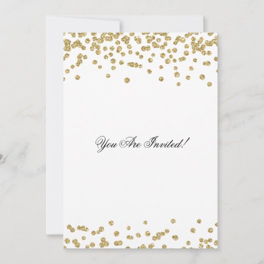 Elegant Retirement Party Gold Glitter Confetti Kaart (Achterkant)