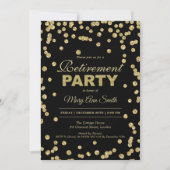 Elegant Retirement Party Gold Glitter Confetti Kaart (Voorkant)
