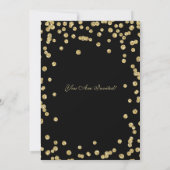 Elegant Retirement Party Gold Glitter Confetti Kaart (Achterkant)