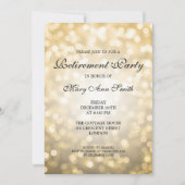 Elegant retirement Party Gold Glitter Lights Kaart (Voorkant)