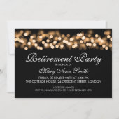 Elegant Retirement Party Gold Hollywood Glam Kaart (Voorkant)