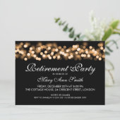 Elegant Retirement Party Gold Hollywood Glam Kaart (Staand voorkant)