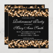 Elegant Retirement Party Gold Hollywood Glam Kaart (Voorkant / Achterkant)
