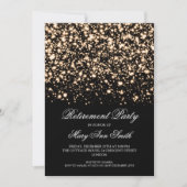 Elegant Retirement Party Gold Midnight Glam Kaart (Voorkant)