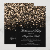 Elegant Retirement Party Gold Midnight Glam Kaart (Voorkant / Achterkant)