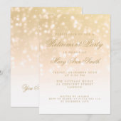Elegant retirement Party Gold Sparkle Liights Kaart (Voorkant / Achterkant)