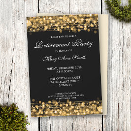 Elegant Retirement Party Gold Sparkles Kaart