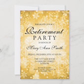 Elegant retirement Party Gold Winter Bokeh lampjes Kaart (Voorkant)