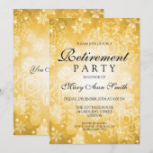 Elegant retirement Party Gold Winter Bokeh lampjes Kaart (Voorkant / Achterkant)