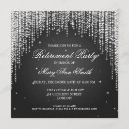 Elegant Retirement Party Night Dazzle Black Kaart