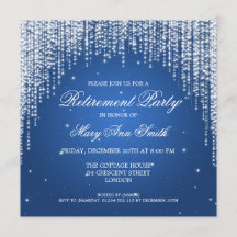 Elegant Retirement Party Night Dazzle Blue
