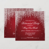 Elegant Retirement Party Night Dazzle Red Kaart (Voorkant / Achterkant)