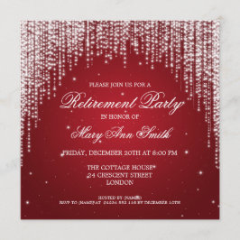 Elegant Retirement Party Night Dazzle Red Kaart