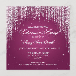 Elegant retirement Party Night Dazzle roze Kaart