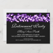 Elegant Retirement Party Paarse Hollywood Glam Kaart (Voorkant)
