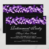 Elegant Retirement Party Paarse Hollywood Glam Kaart (Voorkant / Achterkant)