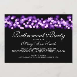Elegant Retirement Party Paarse Hollywood Glam Kaart