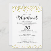 Elegant Retirement Party Script Gold Confetti Kaart (Voorkant)