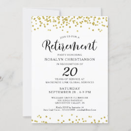 Elegant Retirement Party Script Gold Confetti Kaart