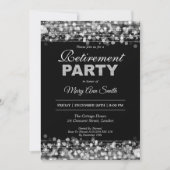 Elegant Retirement Party Silver Glitter Kaart (Voorkant)
