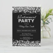 Elegant Retirement Party Silver Glitter Kaart (Staand voorkant)