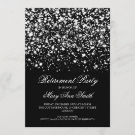 Elegant retirement Party Silver Midnight Glam Kaart