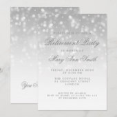 Elegant retirement Party Silver Sparkle Lights Kaart (Voorkant / Achterkant)