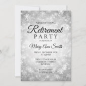 Elegant Retirement Party Silver Winter Wonderland Kaart (Voorkant)