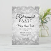 Elegant Retirement Party Silver Winter Wonderland Kaart (Staand voorkant)