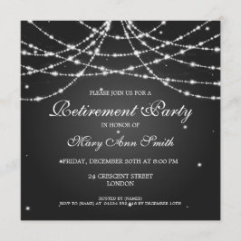 Elegant Retirement Party String of Stars Black Kaart