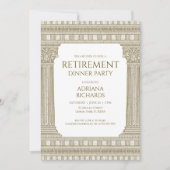 Elegant retirementfeest met zuilen kaart (Voorkant)