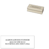 Elegant retour adres typografie paar hout rubberstempel (Gestempeld)